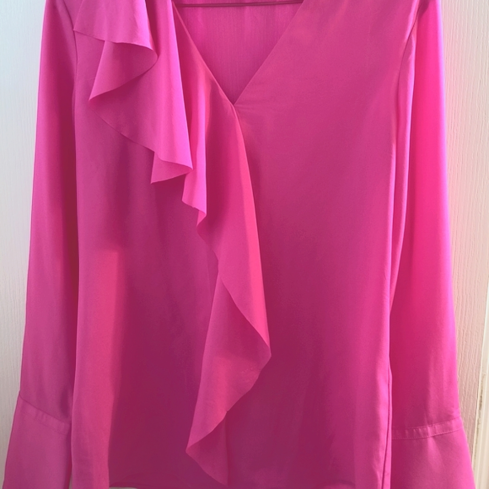 Banana Republic Fuchsia Ruffle Blouse